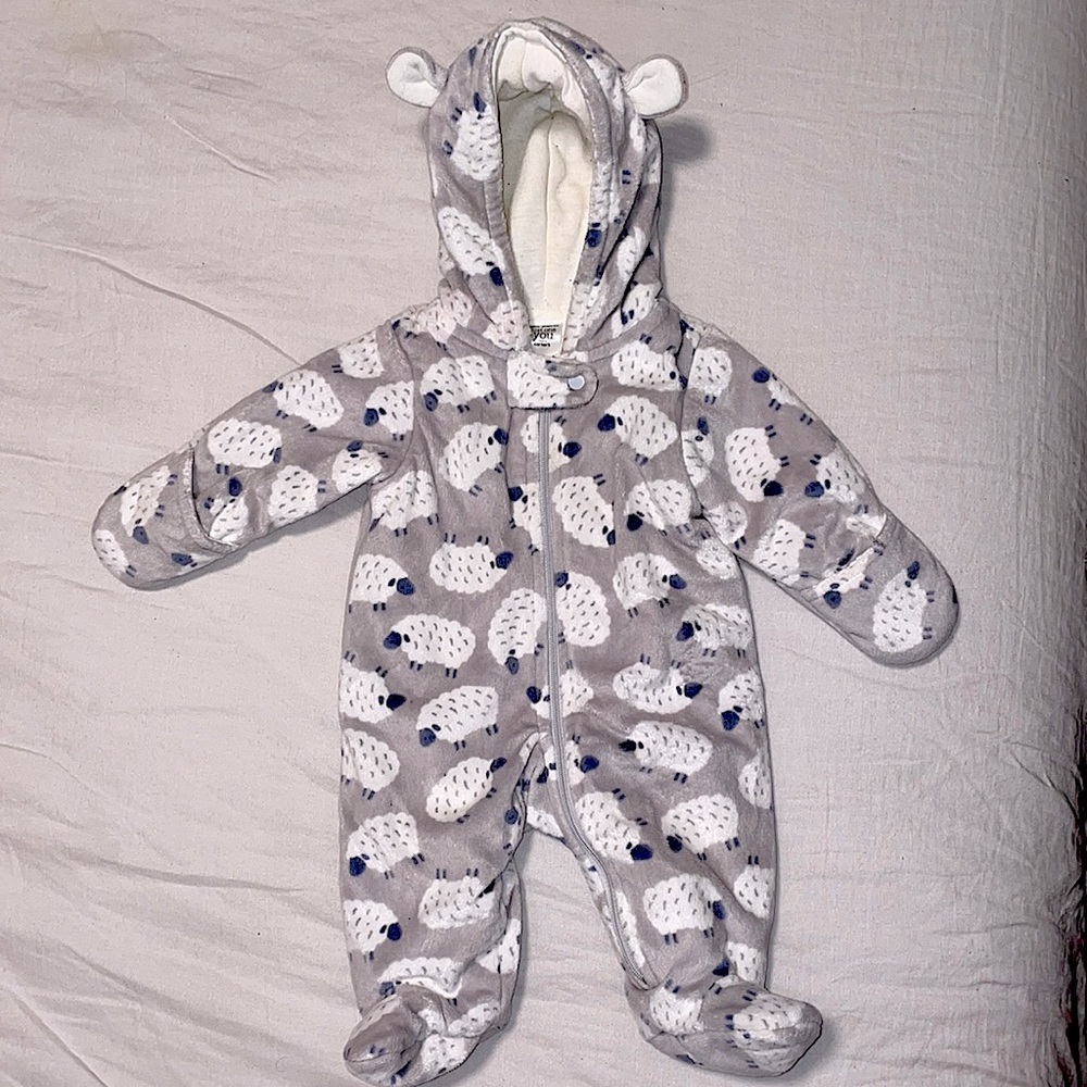 Baby winter hooded onesie